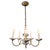 An elegant mid-century Dutch Flemish-style 5-arm chandelier, beautifully crafted from solid brass and authentic hand-...
