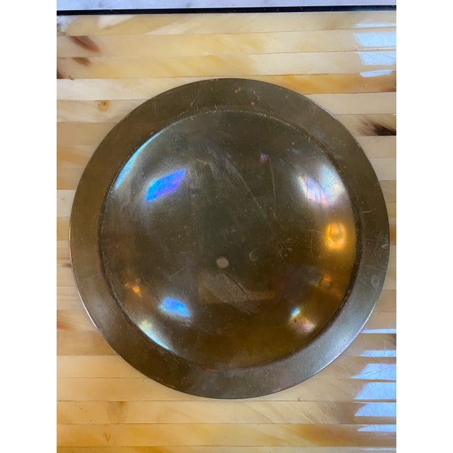 Vintage 1970 Italian Wood and Brass Ashtray For Sale - Image 4 of 6