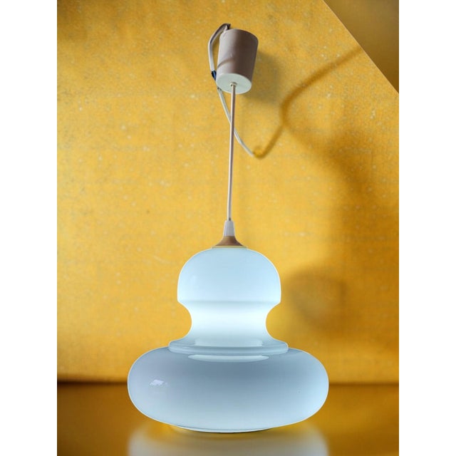 Opaline Glass Pendant Light, 1970s For Sale - Image 6 of 8