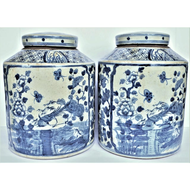 Contemporary Chinoiserie Large Pheasant Tea Jars - a Pair For Sale In Houston - Image 6 of 6