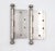 Pair of Vintage 4.5 X 4.5 In. Brushed Steel Brass Door Hinges For Sale - Image 4 of 5