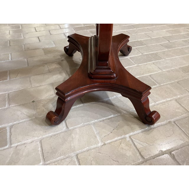 1900 - 1909 Antique Solid Mahogany Harp Art Nouveau Table Usa Pretty For Sale - Image 5 of 14