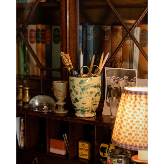 Sharland England Splatter Bambino Vase, Yellow & Verde For Sale - Image 4 of 6