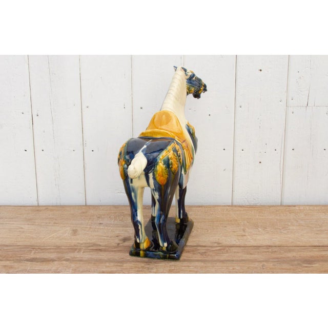 Royal Blue Chinese Sancai Horse For Sale In Los Angeles - Image 6 of 8