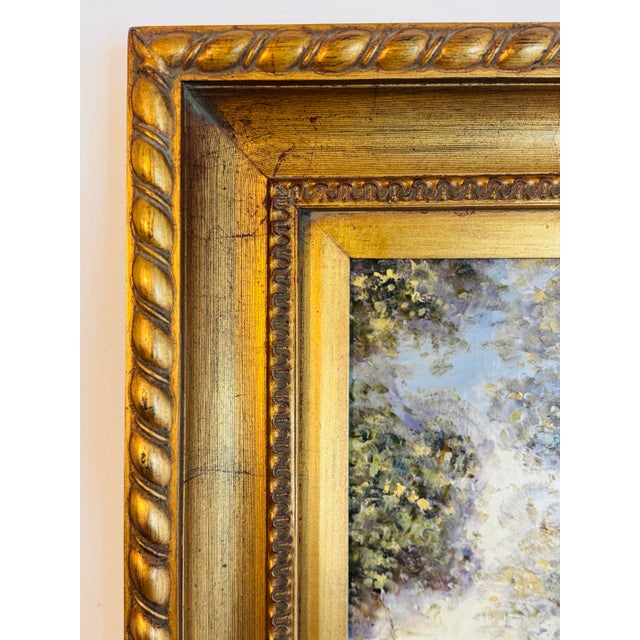L. Stephano, Oil on Canvas Impressionist Landscape With Gilded Ornate Wood Frame, 2003 For Sale - Image 10 of 12