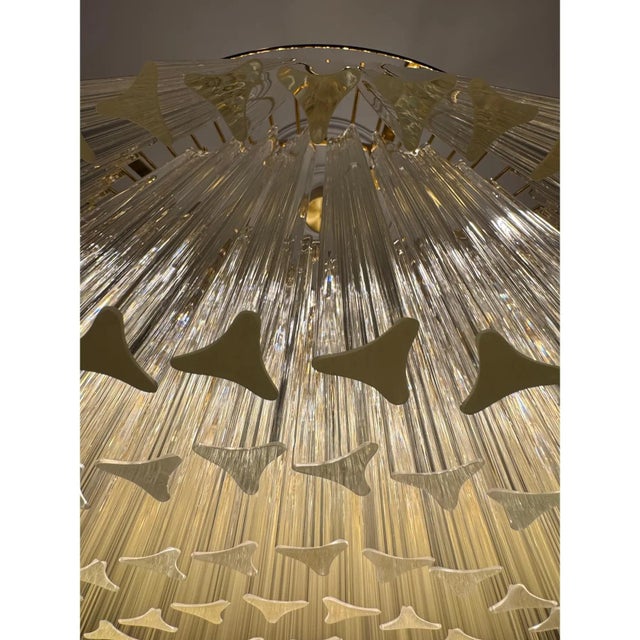 Murano Glass Chandelier with Clear Triedo Glass by Simoeng For Sale - Image 6 of 12