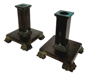 Swedish Grace Bronze Lion Paw Candlesticks by Jacob Ängman for GAB, 1930s, Set of 2