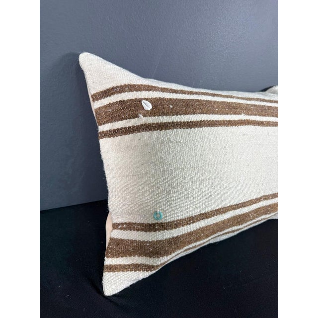 Contemporary Turkish Hemp Pillow Cushion Natural Beige Brown Pillow Cushion Cover 16 "x 24" For Sale - Image 3 of 4