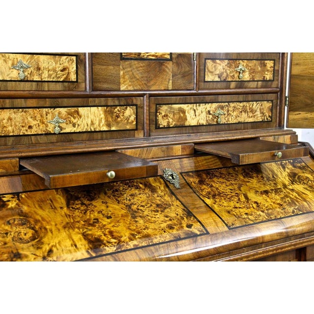 18th Century Baroque Writing Cabinet in Walnut, Germany, 1770s For Sale - Image 11 of 18