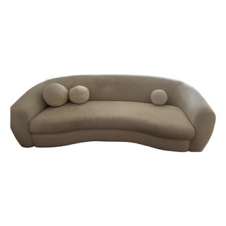 Rh Restoration Hardware Sylvain Curved Sofa in Cream For Sale
