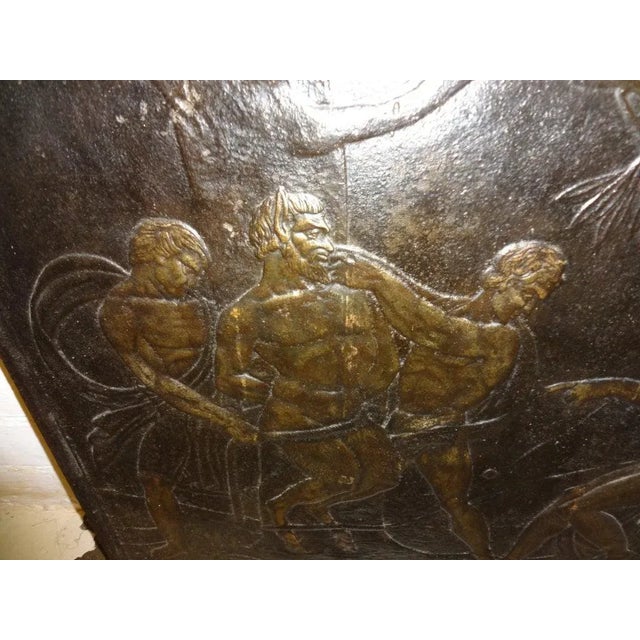 Figurative 18th Century French Cast Iron Fireplace Back or Fire Back For Sale - Image 3 of 8