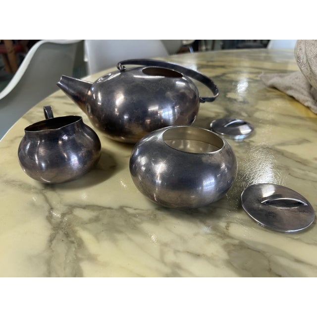 Gallia Tea Set from Christofle, 1970s, Set of 3 For Sale - Image 6 of 11