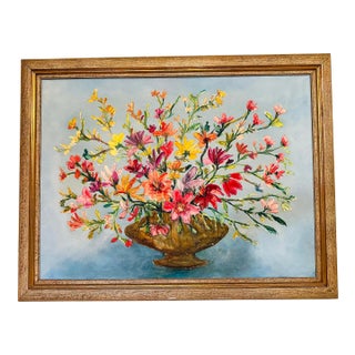 Textured Oil on Canvas Botanical Painting For Sale