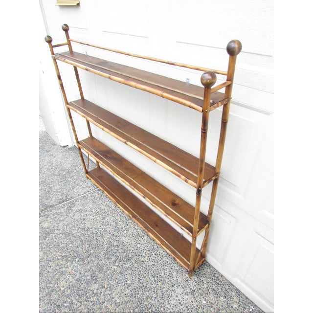 1900 - 1909 Antique English Bamboo Wall Shelf or Plate Rack For Sale - Image 5 of 17