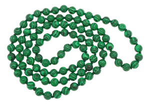 Long Malachite Bead Necklace