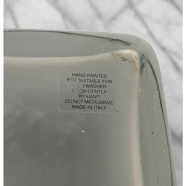 Vintage Italian Frosted Art Glass Chrome Rim Pillar Vase For Sale - Image 10 of 11