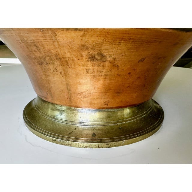 French Antique Copper & Brass Champagne Cooler or Planter For Sale - Image 9 of 18