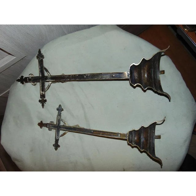 Pre-War Brass Crosses, 1920s, Set of 2 For Sale - Image 4 of 6