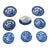 #696 Vintage Blue and White Willow Pattern Decorative Set of 8 Plates Made in Japan For Sale
