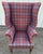1990s Attributed to Ralph Lauren Plaid Wingback Style Chair For Sale In New York - Image 6 of 7