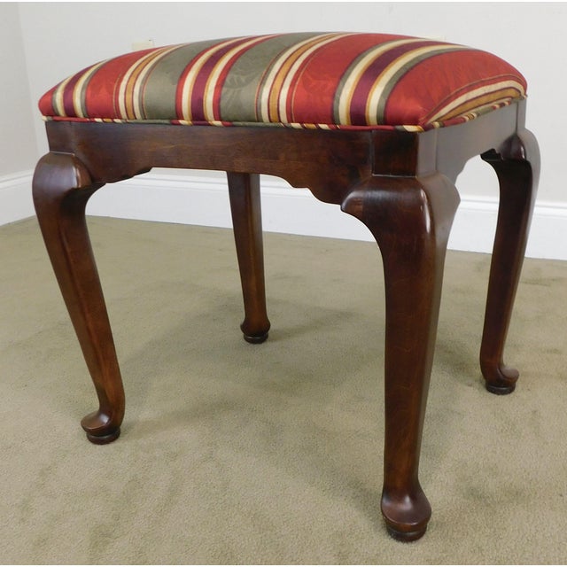 Ethan Allen Traditional Queen Anne Style Pair Benches or Stools Chairish