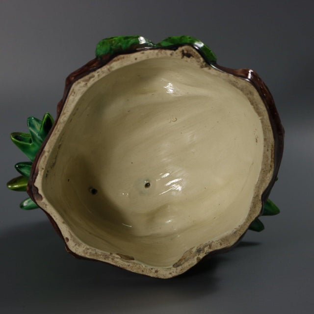 Hugo Lonitz Majolica Partridge and Chicks Candelabra Base For Sale - Image 11 of 17
