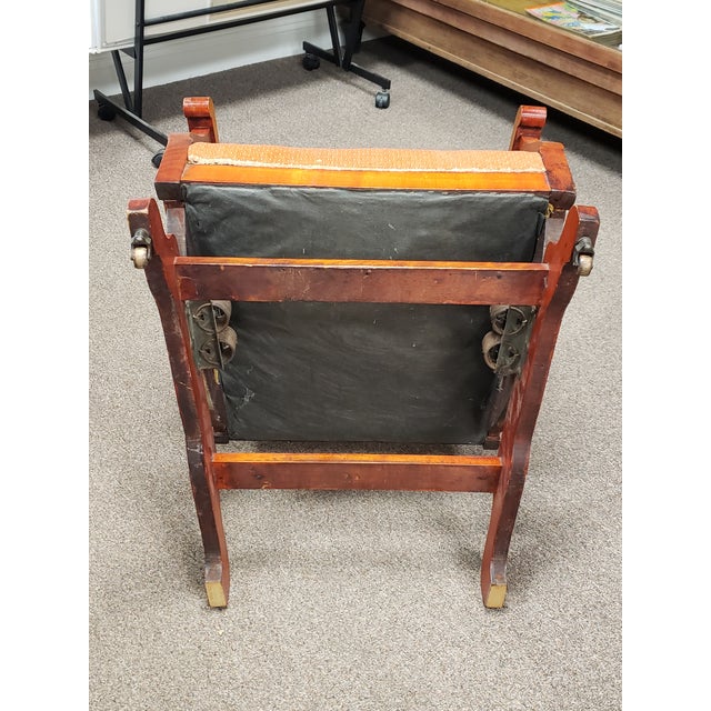 Victorian Eastlake Maple Platform Spring Rocking Chair With Inlay