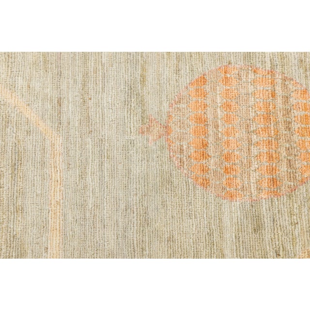Artisan Sage & Terracotta Hand-Knotted Khotan Pomegranate Wool Rug 10x14 For Sale - Image 10 of 11