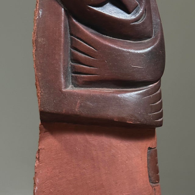 Stone Vintage Modernist Shona Hand Carved Stone Sculpture of Two Figures For Sale - Image 7 of 8