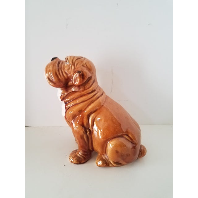 Vintage "Bellini" Italian Majolica Painted Glazed Ceramic Pottery English Bulldog For Sale - Image 4 of 8