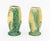 Group of Three English Majolica Ear of Corn Pitcher and Vases, pitcher with makers mark and "E12" underside, and two...