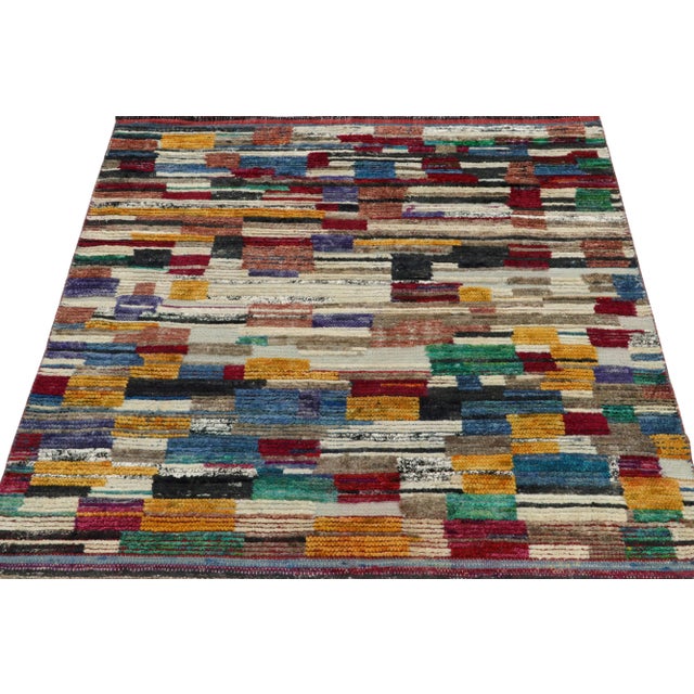 Tribal Rug & Kilim’s Moroccan Style Rug in Colorful High-Low - 6'x6' For Sale - Image 3 of 6