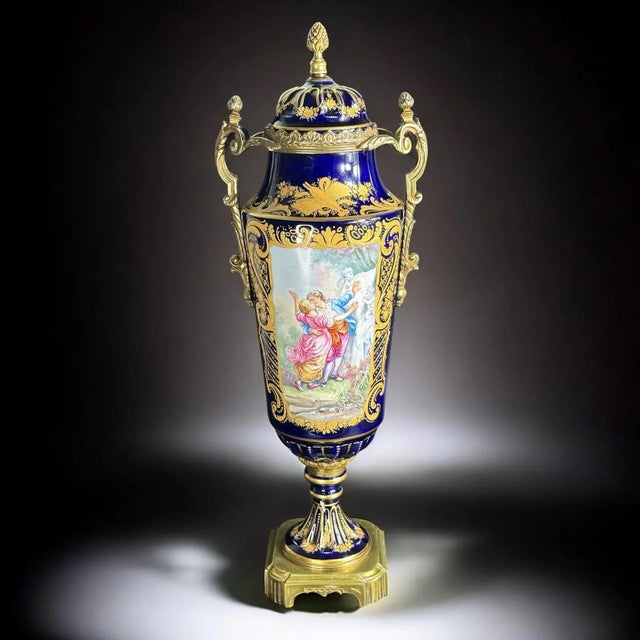 Antique Porcelain Vase by E. Froger, France For Sale - Image 11 of 11