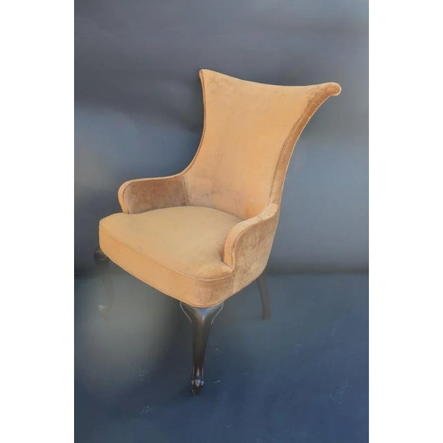 Set of Six Upholstered Walnut Armchairs by Randall Tysinger for EJ Victor For Sale - Image 4 of 9