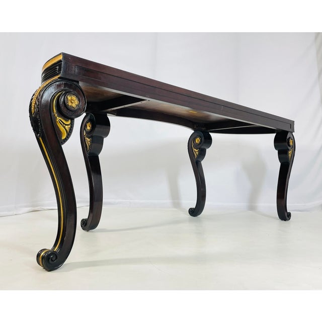 1990s "Chatsworth" Mahogany & Giltwood Console Table by Dessin Fournir, Los Angeles For Sale In Los Angeles - Image 6 of 12
