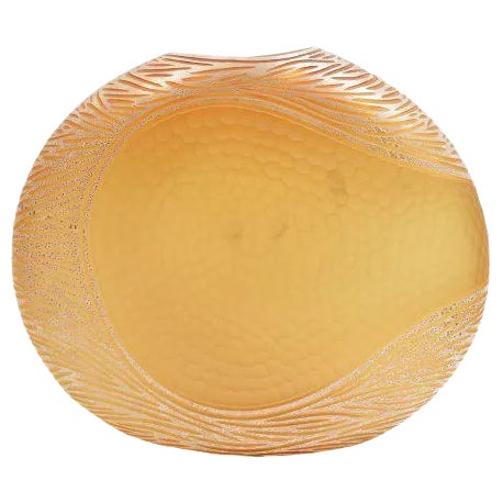 Amber and Gold Murano Wrought Vase by Pietro & Riccardo Ferro for Davide For Sale