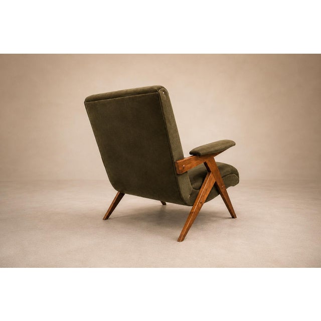 José Zanine Caldas “Z” Armchair in Pau Marfim and Olive Mohair, Brazil, 1950s For Sale - Image 13 of 16