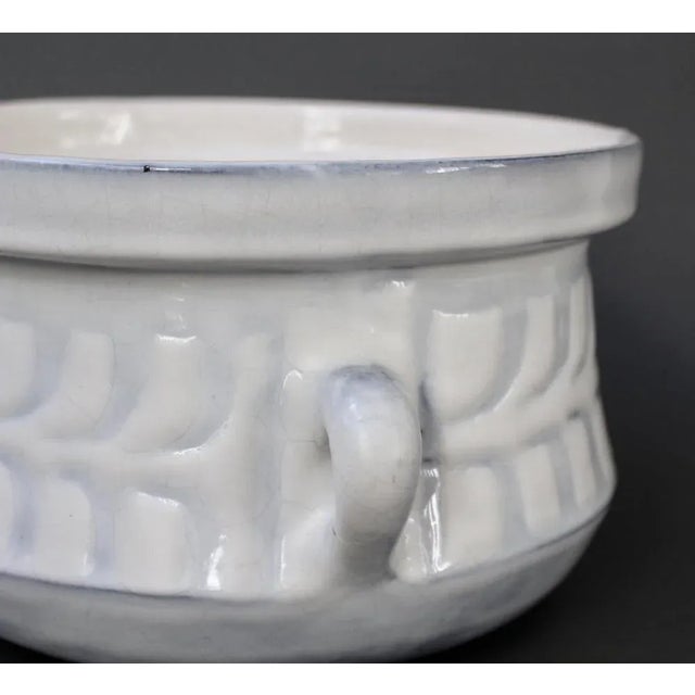 White Vintage French Ceramic Tureen by Roger Capron, 1960s For Sale - Image 8 of 12