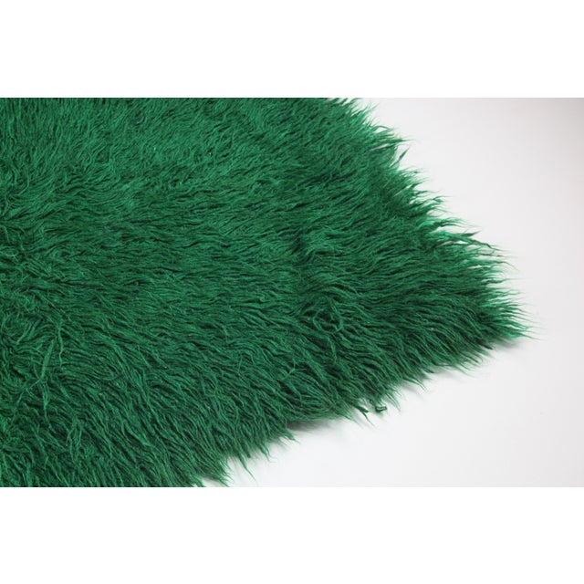 Green Vintage Anatolian Filikli Goat Hair Rug in Green Tone -2' 5'' X 6' 8'' For Sale - Image 8 of 12