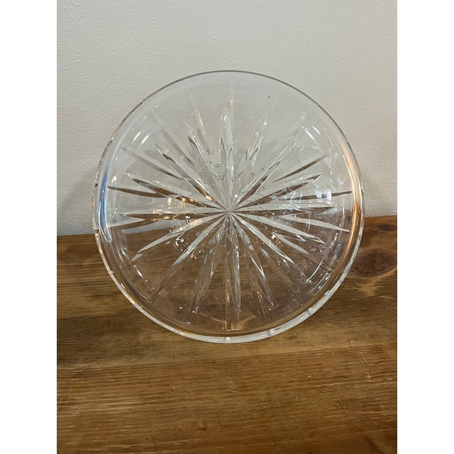 Transparent Vintage European Cut Crystal Decanter With Globe Stopper Mid-Century Barware For Sale - Image 8 of 8