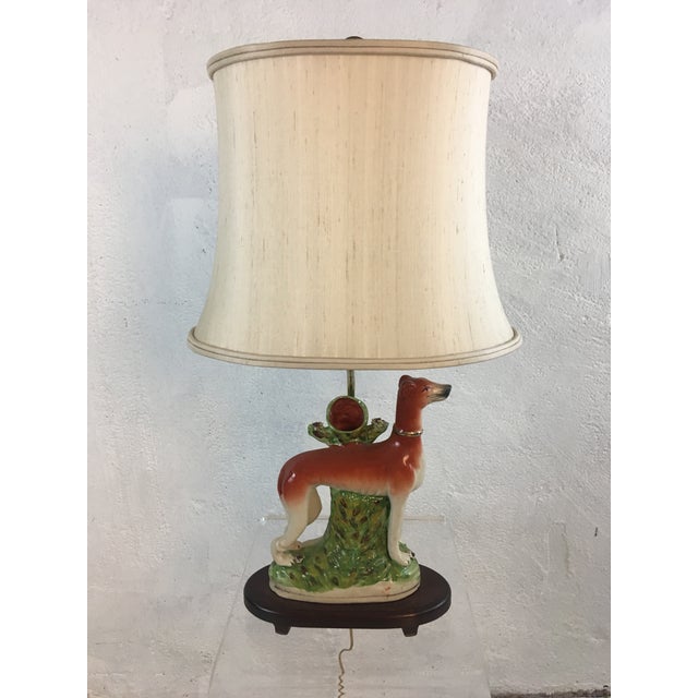 Wood Antique Staffordshire Lamp For Sale - Image 7 of 7