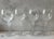Set of 4 vintage BOHEMIA LRE crystal small wine glasses featuring a frosted bowl and top of the stem. Made in Czechoslovakia.