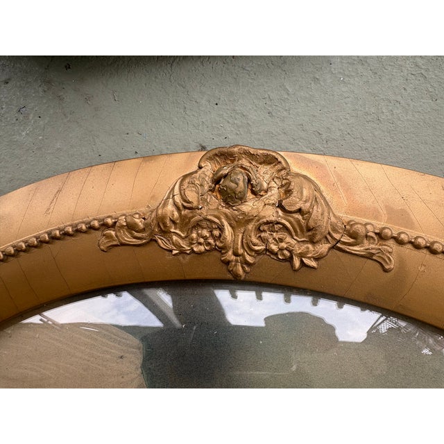 1883 Victorian Hand-Enhanced Portrait in Ornate Oval Gilt Frame With Bubble Glass For Sale - Image 4 of 12