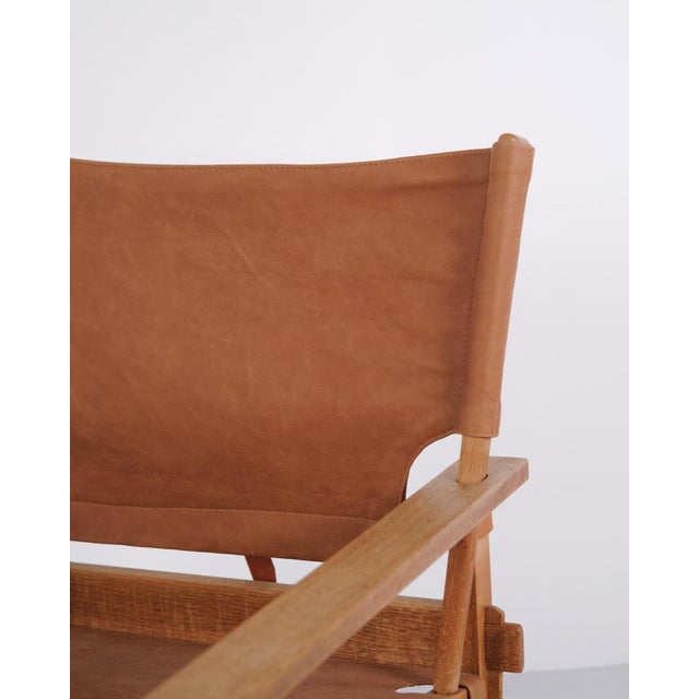 Model 60 Chair in Oak and Saddle Leather by Kai Winding for Poul Hundevad, 1960s For Sale - Image 3 of 14