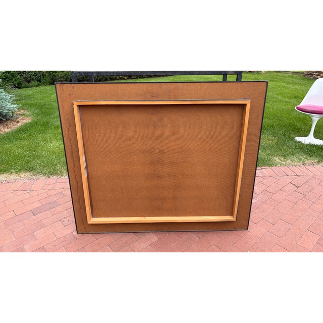1960s Framed Tall Ship Blueprint Screen Print, Vintage Maritime Design 48x40 For Sale - Image 5 of 6