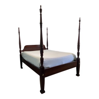 Lexington Furniture Queen Four Poster Rice Carved Mahagony Bed For Sale