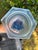 Large Vintage Three Graces Art Deco German Walther & Sohne Blue Frosted Glass Comport For Sale - Image 11 of 12
