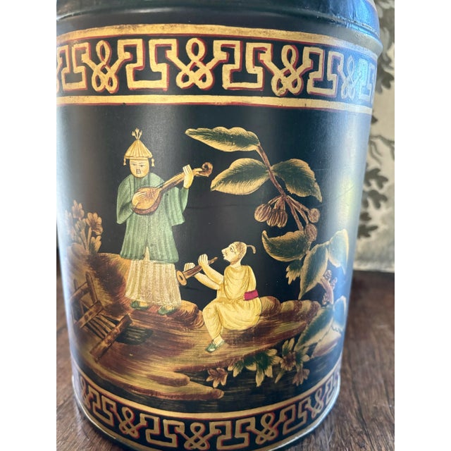 Terrific vintage tea canister lamp, new rewired.