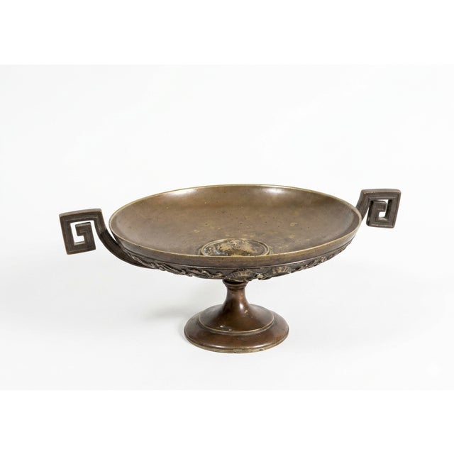 19th-Century French Neo-Grec Grand Tour Patinated Bronze Barbedienne Tazza For Sale In Palm Springs - Image 6 of 6