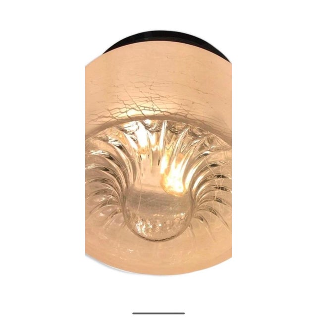 AVMazzega Vintage Ceiling Light in Glass Murano with Chrome Structure, Italy, 1970 For Sale - Image 4 of 7